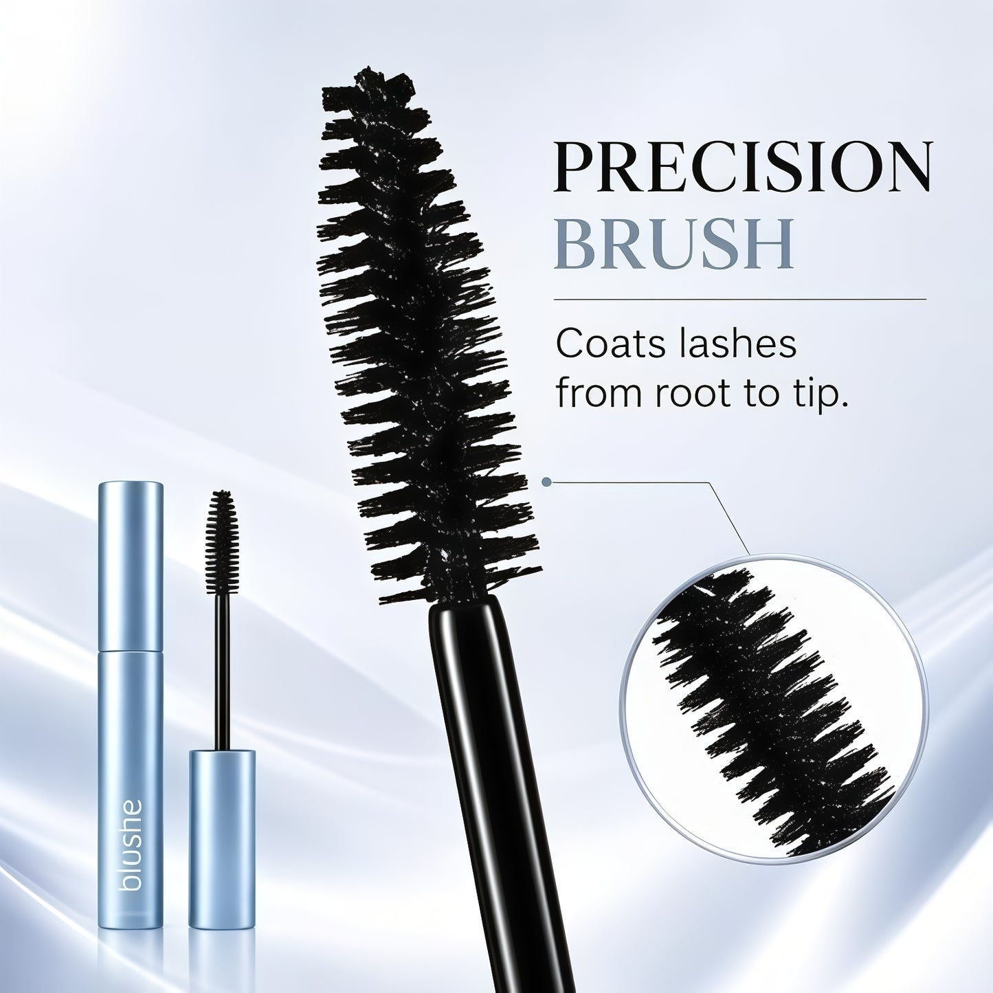 Blush Growth Serum Mascara, Daily Lash Makeup for Defined-Looking Lashes | Waterproof Fiber Mascara, Volumizing & Lengthening Lash Makeup, Clump-Free for Daily Use