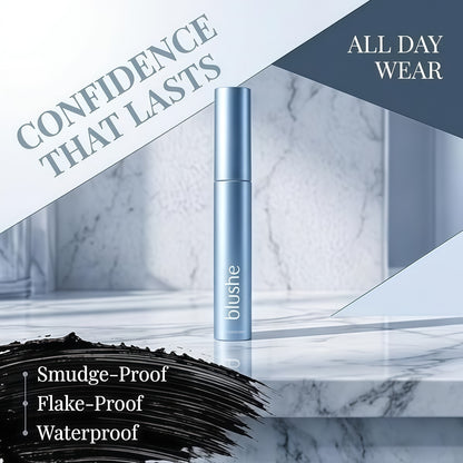 Blush Growth Serum Mascara, Daily Lash Makeup for Defined-Looking Lashes | Waterproof Fiber Mascara, Volumizing & Lengthening Lash Makeup, Clump-Free for Daily Use